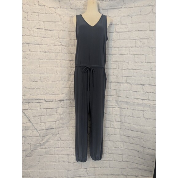Lauren Ralph Lauren Navy Sleeveless Jumpsuit Romper Size Large Classy - Picture 1 of 9